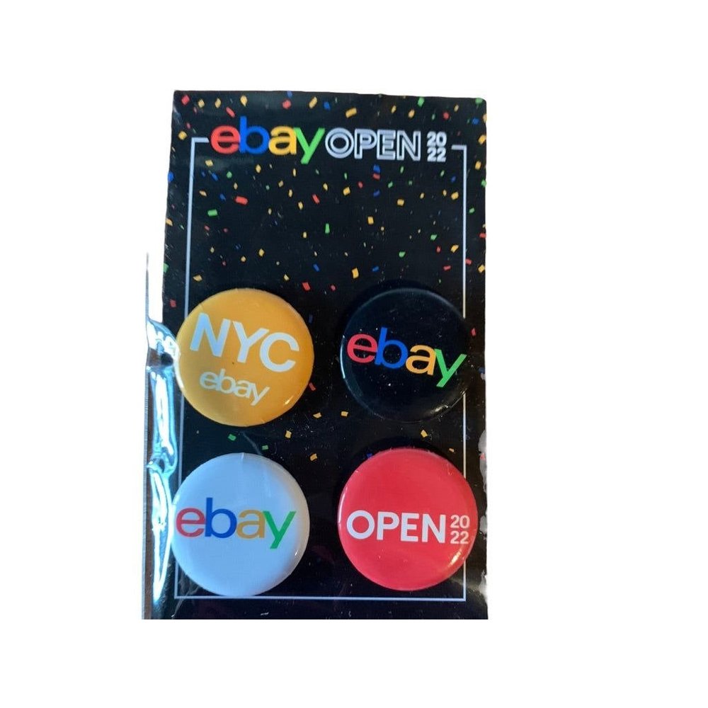Ebay Open 2022 Set of 4 Swag Buttons NYC ebayana